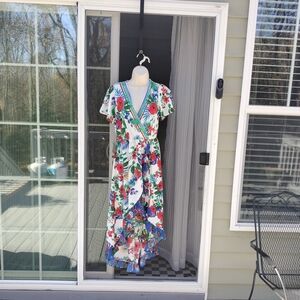 Vibrant Floral High Low Dress